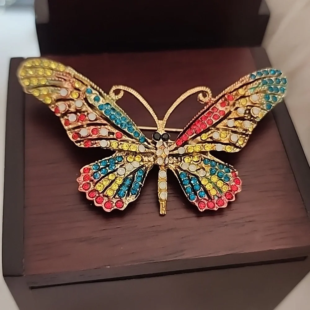 Brooch BUTTERFLY Brooch Best Seller Extra  Large Colorful - Picture 3 of 5